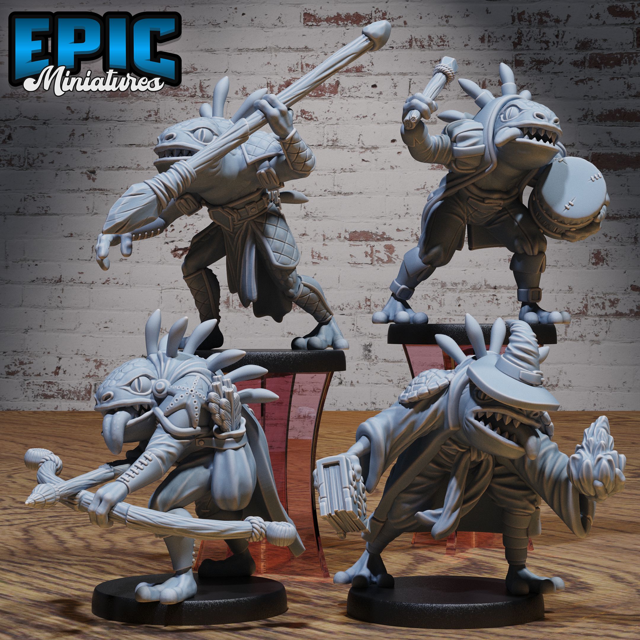 River Folk Set / Fishfolk Warrior / Men-Fish Tribe Fighter / Sahuagin / Humanoid Fish Beast / Ancient Water Monster / Sea Aqua Creature / Ocean Encounter